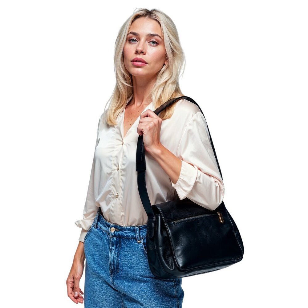 Vintage TOLEDANO black leather shoulder bag